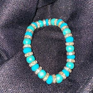 Turquoise and rhinestone stretch Bracelet